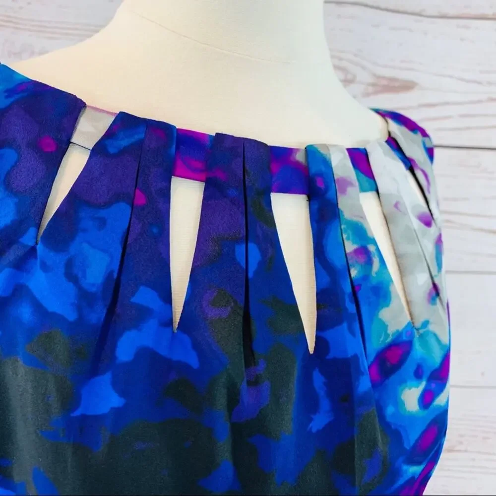 Worthington sheath dress keyhole neckline blue - Picture 9 of 10